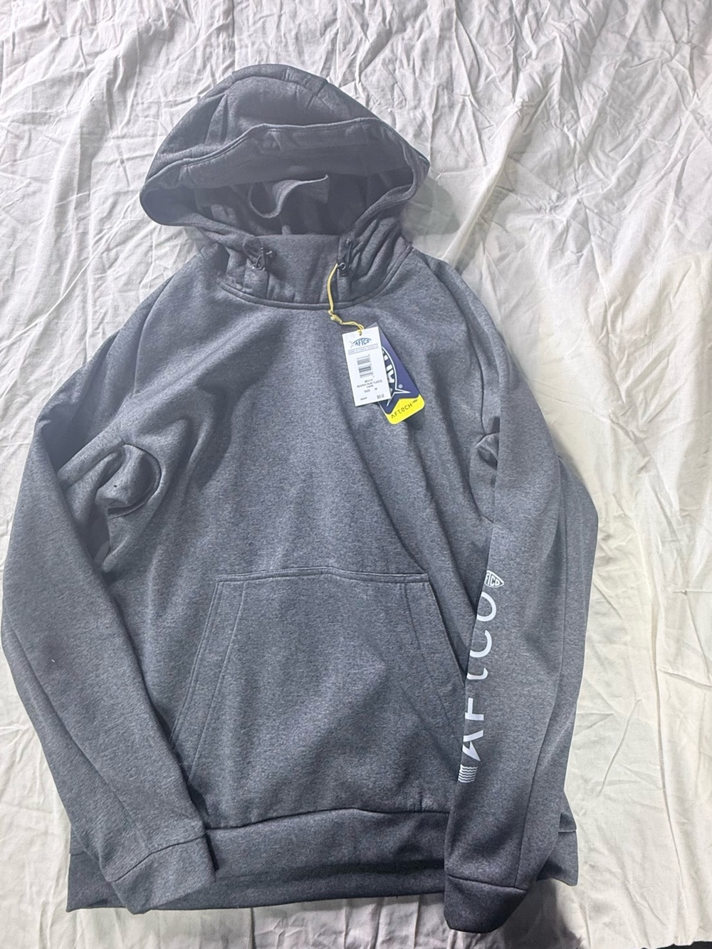 Aftech Gray Hooded Pullover Sweatshirt